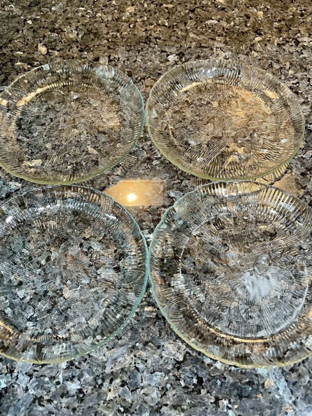 Arcoroc France Canterbury Pattern Clear 7.5” Dessert/Side Plates 90’s Set of 4